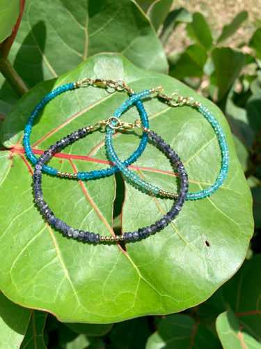 The 7 Chakras Gemstone Bracelets: Apatite and Iolite