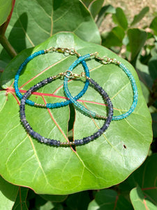 The 7 Chakras Gemstone Bracelets: Apatite and Iolite