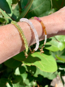The 7 Chakras Gemstone Bracelets: Tourmaline, Peridot, Moonstone