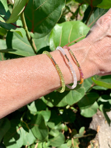 The 7 Chakras Gemstone Bracelets: Tourmaline, Peridot, Moonstone