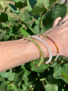 The 7 Chakras Gemstone Bracelets: Tourmaline, Peridot, Moonstone