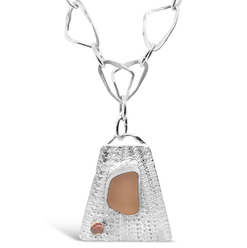 Sea Urchin Sea Glass and Tourmaline Necklace