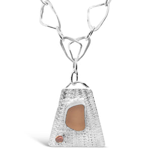 Sea Urchin Sea Glass and Tourmaline Necklace
