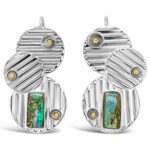 Corrugated Puddles Australian Opal Earrings