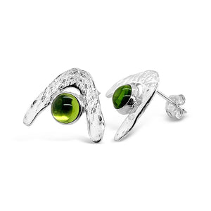 Boomerang Wave Earrings in Peridot