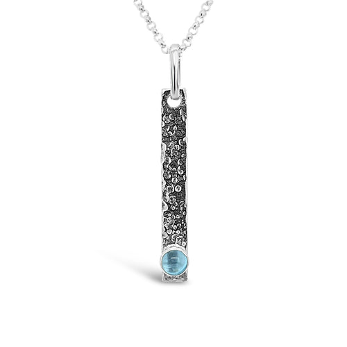 Swiss Blue Topaz Sand Bar Necklace