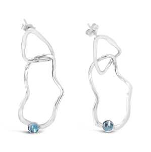 Ripples Earrings in London Blue Topaz