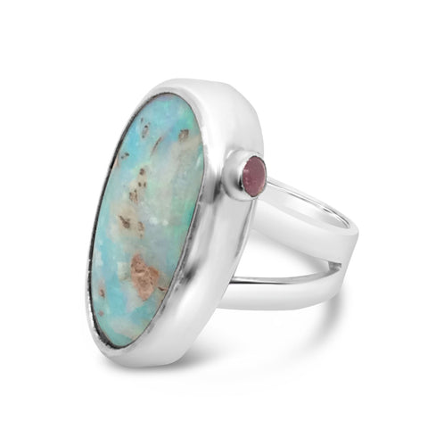 Ocean Sunset Australian Boulder Opal Ring