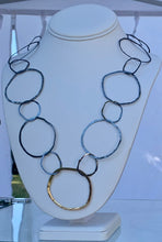 Hammered Silver and Gold Circles Necklace