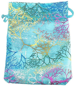 Extra Sparkling Coral Branches Organza Gift Bag