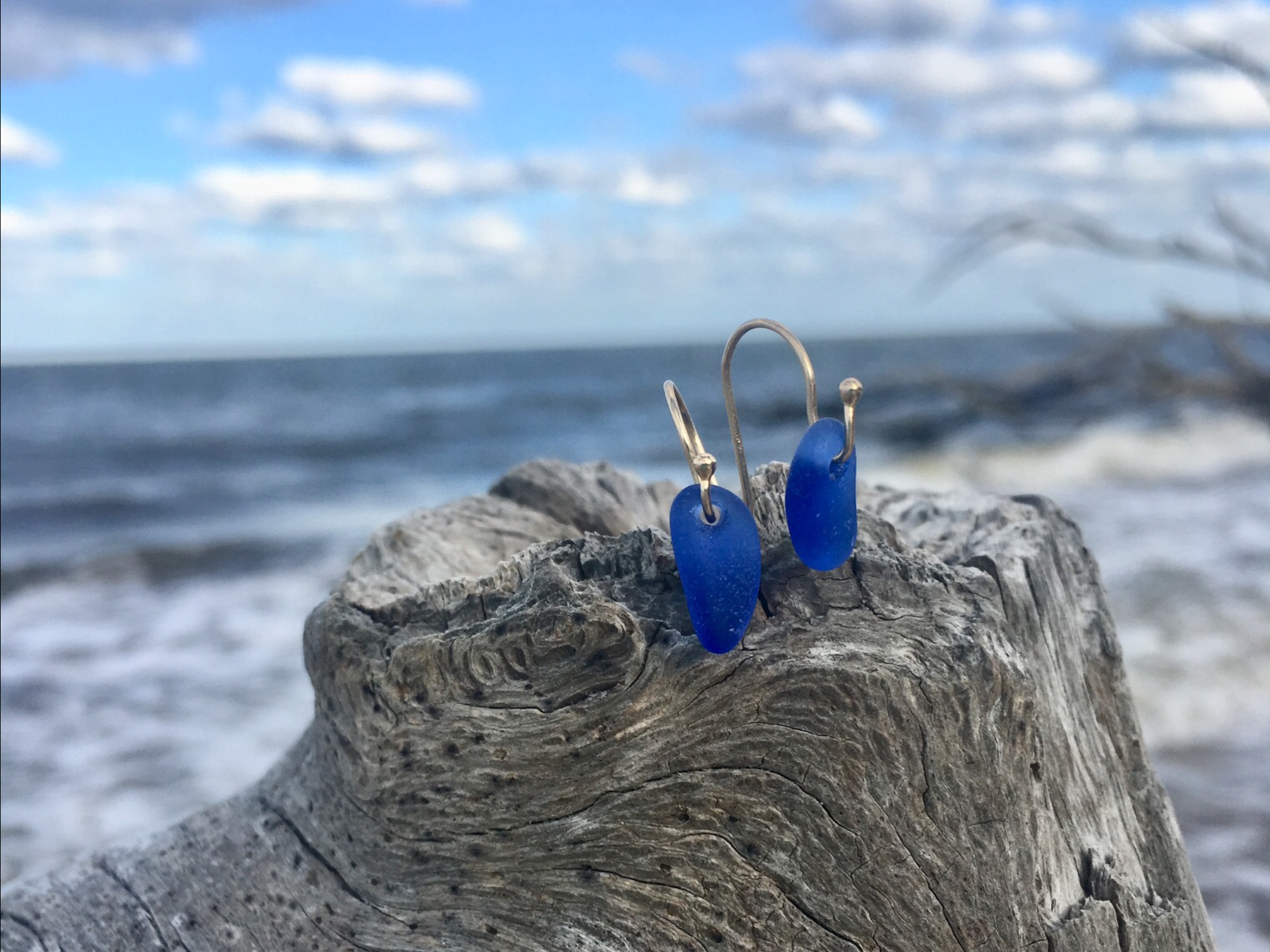 Sea Glass Hook Earrings in 14K Gold – Shannon Russell Jewelry