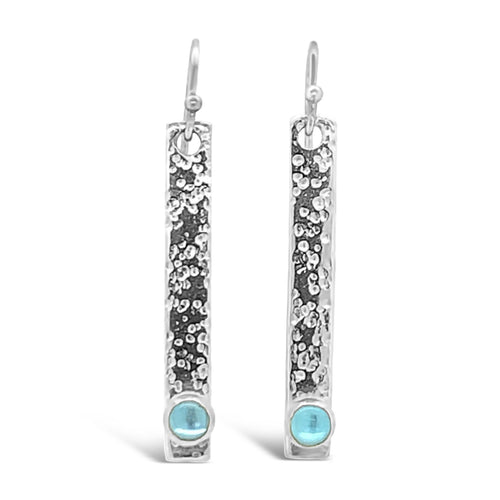 Swiss Blue Topaz Sand Bar Earrings