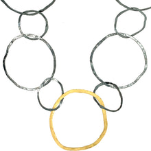 Hammered Silver and Gold Circles Necklace