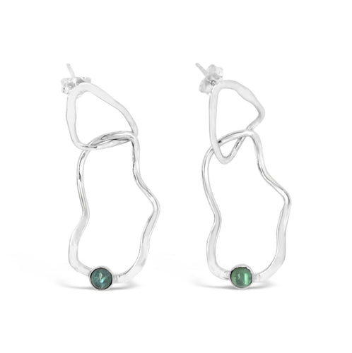 Ripples Earrings in Teal Tourmaline