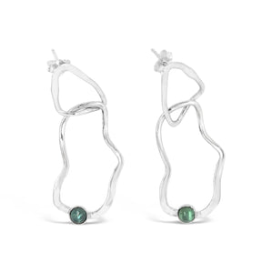 Ripples Earrings in Teal Tourmaline