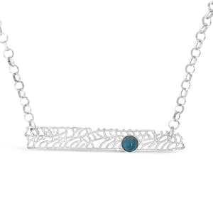 London Blue Topaz Fan Coral Necklace