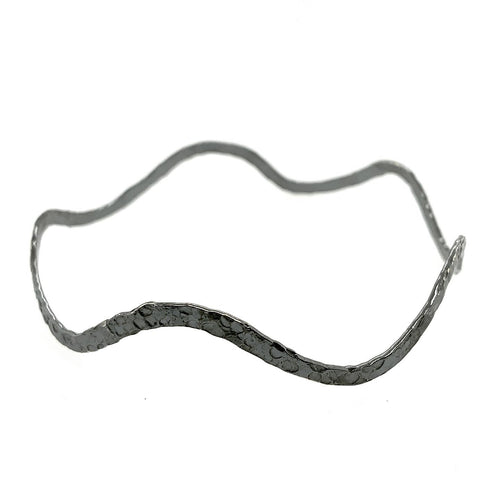 Stormy Ebb and Flow Bangle in Textured Sterling Silver