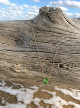 Sea Glass Necklace in Solid 14K Gold