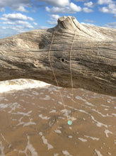 Sea Glass Necklace in Solid 14K Gold