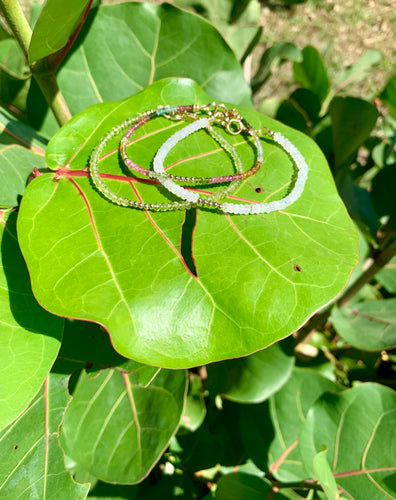The 7 Chakras Gemstone Bracelets: Tourmaline, Peridot, Moonstone